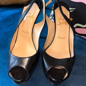 Christian Louboutin Elegant Black Peep-Toe Heels